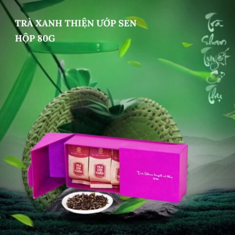 TRÀ XANH THIỆN ƯỚP SEN THƯỢNG HẠNG HỘP 80G