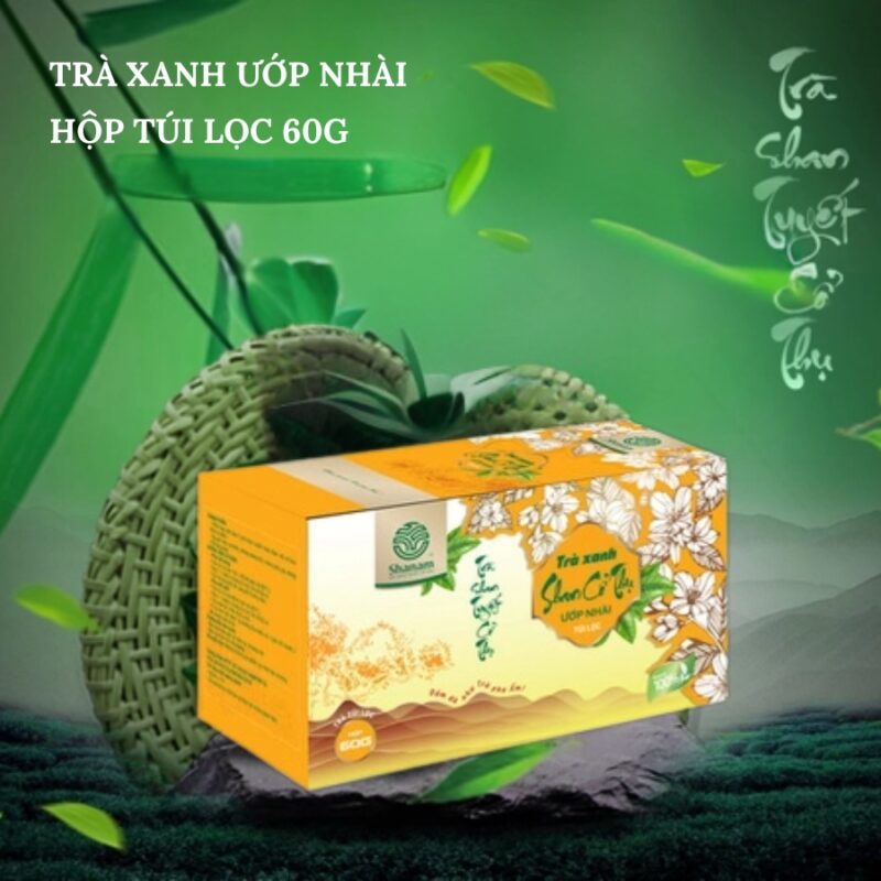 TRÀ XANH ƯỚP NHÀI HỘP TÚI LỌC 60G