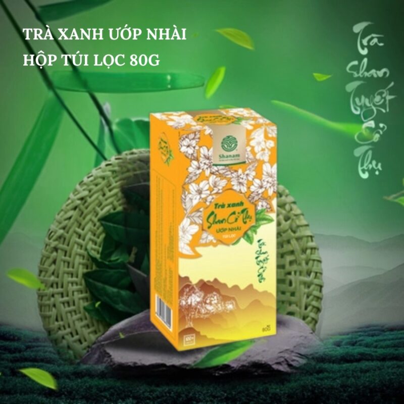 TRÀ XANH ƯỚP NHÀI HỘP TÚI LỌC 80G