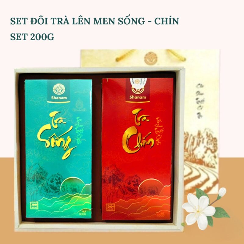 SÉT QUÀ: NGUỒN CỘI ( HỘP TRÀ SỐNG 100G + HỘP TRÀ CHÍN 100G)