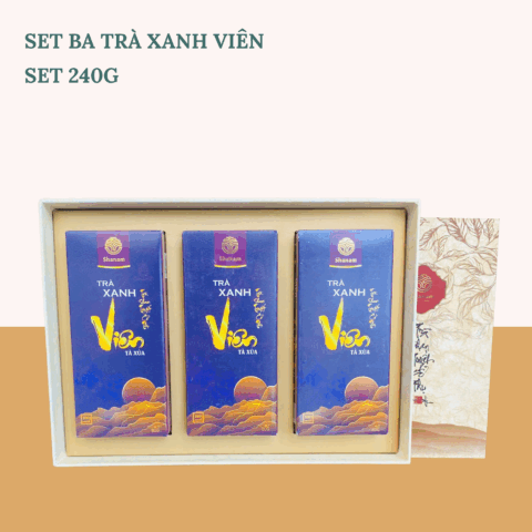 SET QUÀ: TRÀ XANH VIÊN SET 3 - 240G