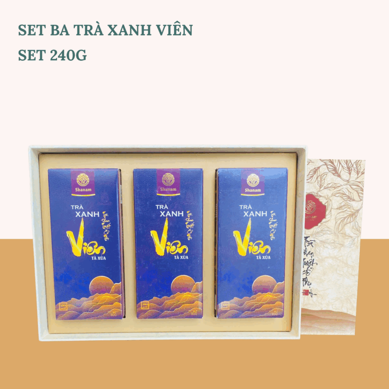 SET QUÀ: TRÀ XANH VIÊN SET 3 - 240G