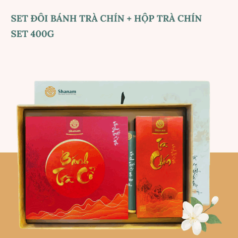 SÉT MIX TRÀ CHÍN BÁNH + RỜI ( BÁNH TRÀ CHÍN 2022 YÊN BÁI 1 TÔM 3 LÁ ,300G + HỘP TRÀ CHÍN)